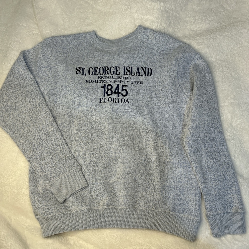 Blue and White Beachy Crewneck Swearshirt